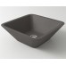 Раковина Holbi Saturn 43x43, из Solid Surface, Матовая, Черный логотип, цвет Белый