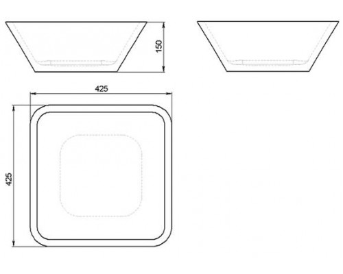 Раковина Holbi Saturn 43x43, из Solid Surface, Матовая, Черный логотип, цвет Белый