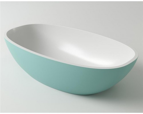 Раковина Holbi Tefia 64x35, из Solid Surface, Матовая, Черный логотип, цвет Белый