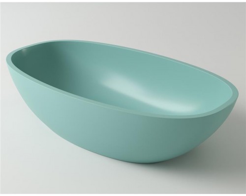 Раковина Holbi Tefia 64x35, из Solid Surface, Матовая, Черный логотип, цвет Белый