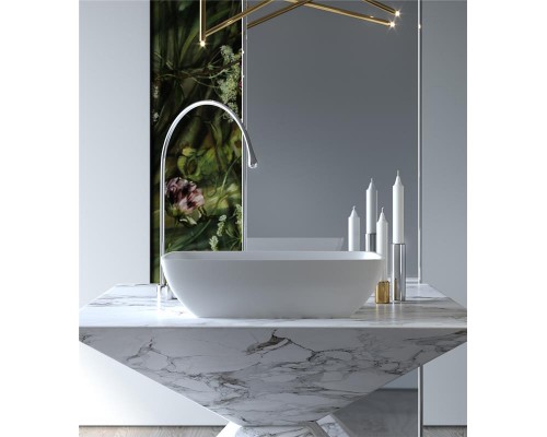 Раковина Holbi Titan 60x36, из Solid Surface, Матовая, Черный логотип, цвет Белый