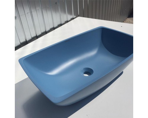 Раковина Holbi Titan 60x36, из Solid Surface, Матовая, Черный логотип, цвет Белый