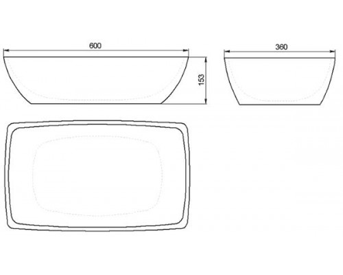 Раковина Holbi Titan 60x36, из Solid Surface, Матовая, Черный логотип, цвет Белый