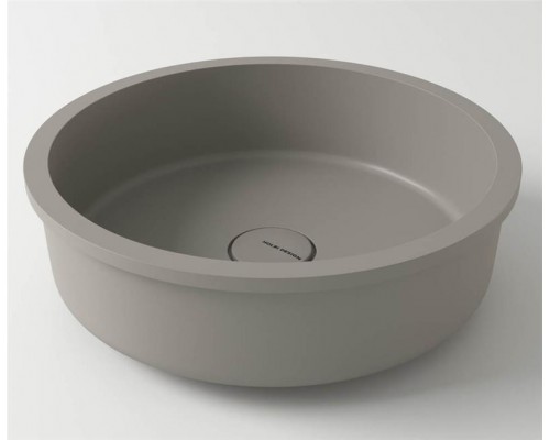 Раковина Holbi Uran 41x41, из Solid Surface, Матовая, Черный логотип, цвет Белый