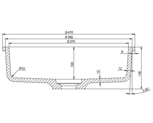 Раковина Holbi Uran 41x41, из Solid Surface, Матовая, Черный логотип, цвет Белый