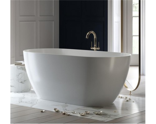 Ванна отдельностоящая из каменной массы Solid Surface Holbi Venus 170х80 см белая матовая