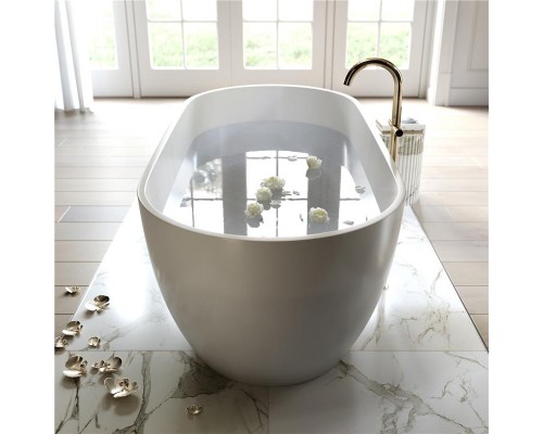 Ванна отдельностоящая из каменной массы Solid Surface Holbi Venus 170х80 см белая матовая