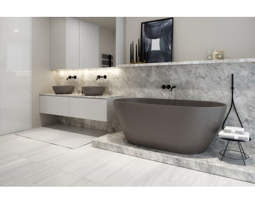 Ванна из каменной массы Solid Surface Holbi Venus 170х80 см матовая цвет бетон