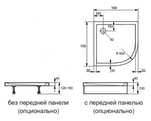 Душевой поддон Huppe Purano 100х100