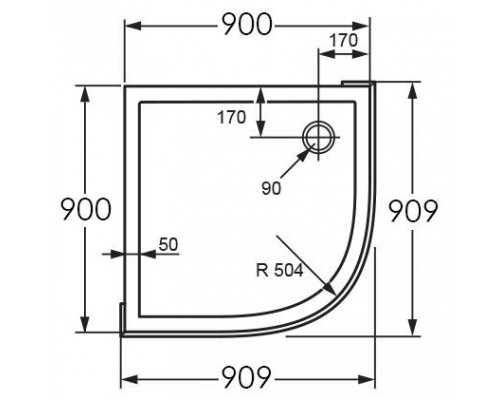 Душевой поддон Huppe Verano 90x90 235031.055