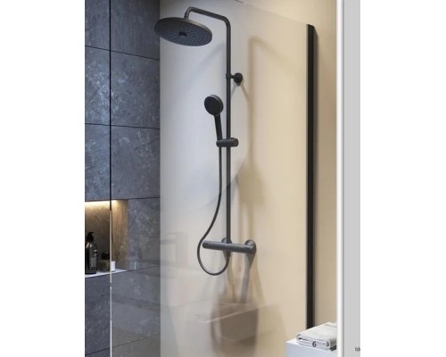 Душевая система Ideal Standard Ceratherm T25+ термостатическая, верхний душ на 2 режима, черный, A7210XG