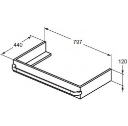 Декоративный модуль под раковину Ideal Standard Tonic II R4311WG, 80 см, белый глянцевый лак