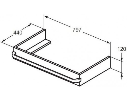 Декоративный модуль под раковину Ideal Standard Tonic II R4311WG, 80 см, белый глянцевый лак