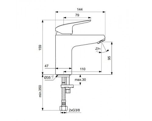 Смеситель Ideal Standart Ceraflex B1714AA для раковины