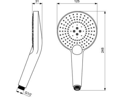 Душевая лейка Ideal Standard EVO Jet Round XL3 B1759AA
