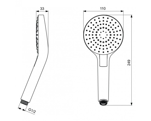 Душевая лейка Ideal Standard Idealrain Evo Round L3 B2231AA