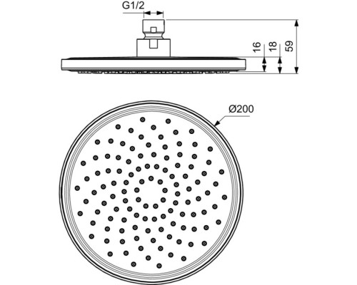 Верхний душ Ideal Standard IdealRain Black BD140XG