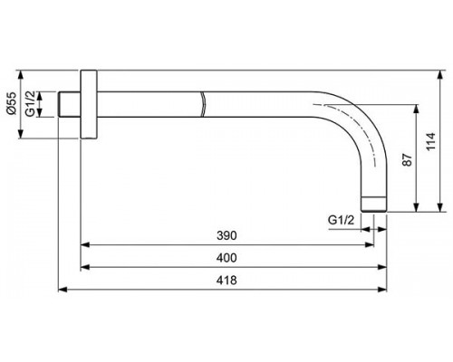 Кронштейн для верхнего душа Ideal Standard IdealRain Black B9445XG