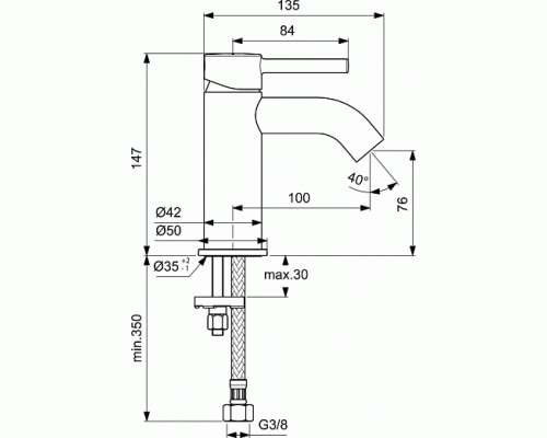 Смеситель Ideal Standart Ceraline BC268AA для раковины