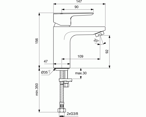 Смеситель Ideal Standart Ceraplan BC567AA для раковины