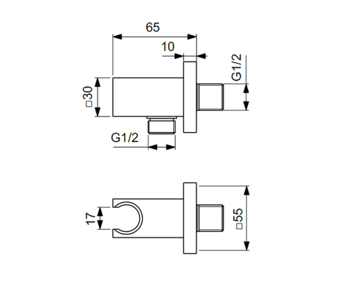 Держатель для душа с подключением Ideal Standard IdealRain BC771AA