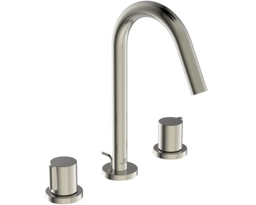 Смеситель для раковины Ideal Standard Atelier Joy на три отверстия BC783GN с донным клапаном, серебрянный шторм
