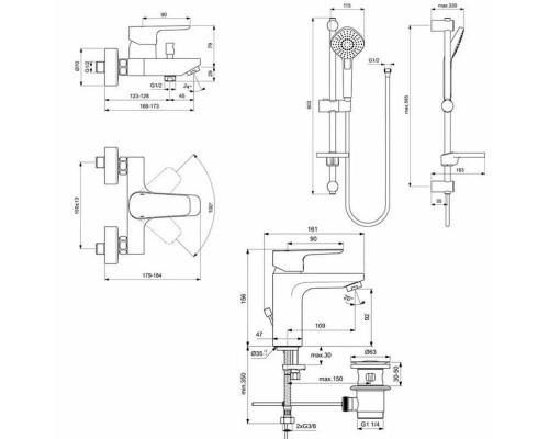 Комплект для ванны Ideal Standard Ceraflex (BD001AA)