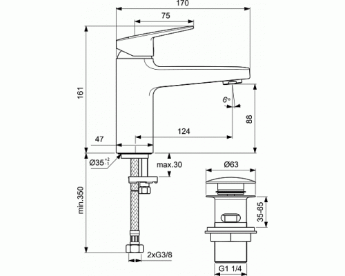 Смеситель Ideal Standart Ceraplan BD229AA для раковины