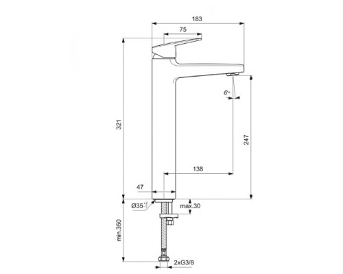 Смеситель  Ideal Standard Ceraplan Vessel BD236AA для раковины