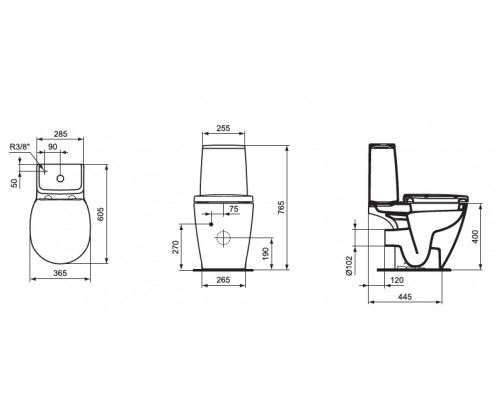 Scandinavian Бачок для унитаза Ideal Standard CONNECT CUBE E717501