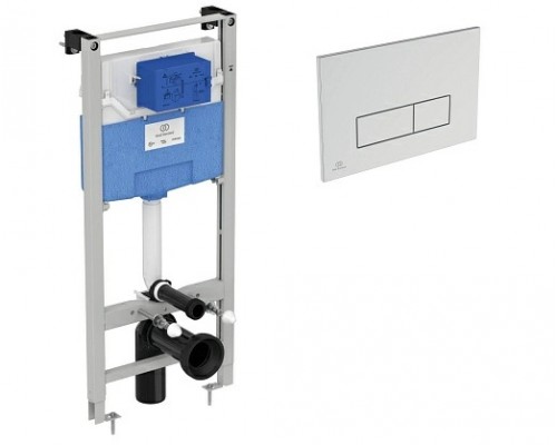 Комплект инсталляции Ideal Standard с клавишей хром R020467+R0121AA