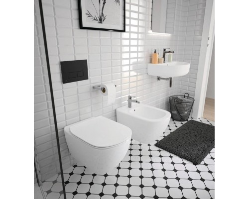 Промо комплект:  инсталляция с унитазом Ideal Standard Tesi Aquablade + кнопка Oleas M2 черный матовый