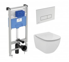 Промо комплект:  инсталляция с унитазом Ideal Standard Tesi Aquablade + кнопка Oleas M2 хром Промо комплект:  инсталляция с унитазом Ideal Standard Tesi Aquablade + кнопка Oleas M2 хром