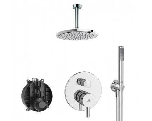 Система скрытого монтажа Ideal Standard Ceraline хром (6 in 1) SetA6939AA-2 , верхний душ 200мм потолочный