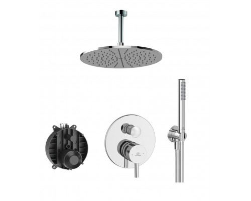 Система скрытого монтажа Ideal Standard Ceraline хром (6 in 1) SetA6939AA-4, верхний душ 300мм потолочный