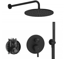 Система скрытого монтажа Ideal Standard Ceraline Black (6 in 1) SetA6939XG-2, верхний душ 300мм