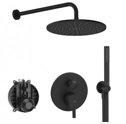 Система скрытого монтажа Ideal Standard Ceraline Black (6 in 1) SetA6939XG-2, верхний душ 300мм