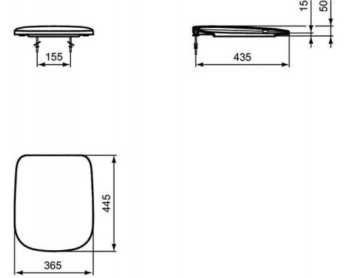 Cиденье Ideal Standard Blend Curve T376001 с микролифтом, петли хром