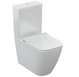 Напольный безободковый пристенный унитаз Ideal Standard i.life S с бачком и тонкой крышкой Soft-close T500001+T473501+T532901