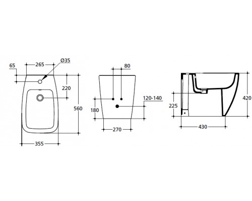 Биде Ideal Standard Ventuno T515001 напольное