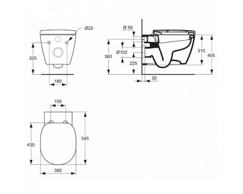 Унитаз подвесной Ideal Standard Connect W941102 c сиденьем микролифт