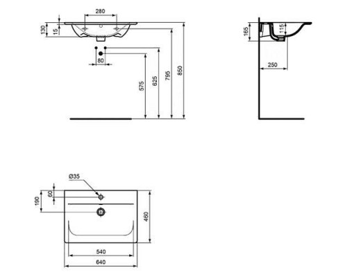 Раковина Ideal Standard Connect Air E028901 64 см