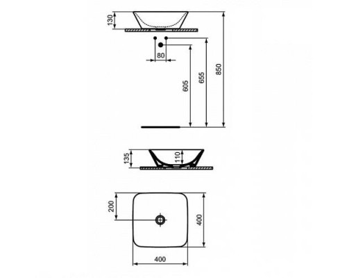 Умывальник-чаша 40 см Ideal Standard CONNECT AIR E034701