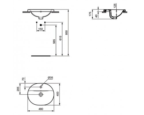 Рукомойник Ideal Standard Connect E503801 (48 см)