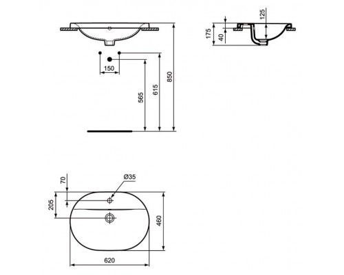 Раковина Ideal Standard Connect E504001 (62 см)