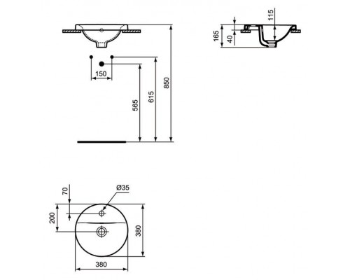 Рукомойник Ideal Standard Connect E504101 (38 см)