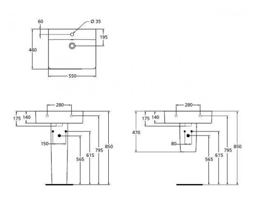 Раковина Ideal Standard Connect Cube E784401 (55 см)