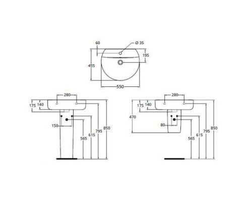 Раковина Ideal Standard Connect Sphere E786401 55 см