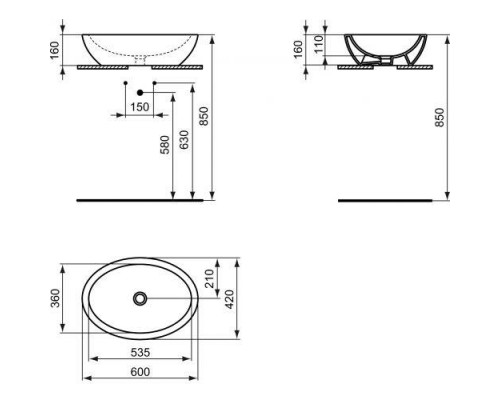 Раковина Ideal Standard Strada K078401 60 см