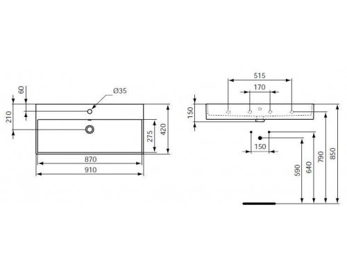 Раковина Ideal Standard Strada K078601 (90 см)